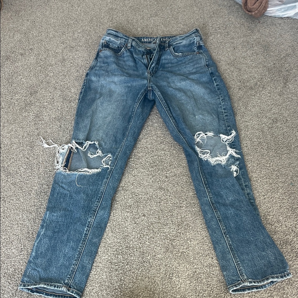 American Eagle Outfitters Blue Distressed Jeans